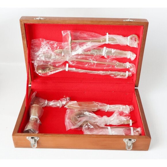 Thailand The Gems Factory 9 Piece Barware Set Cocktail Set Wood Box - Picture 8 of 9